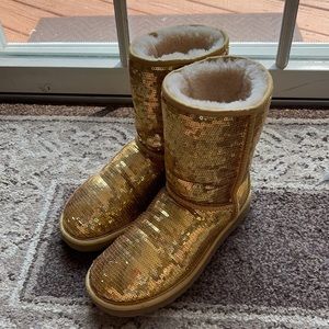 Gold sequin UGGS-probably worn once/look brand new